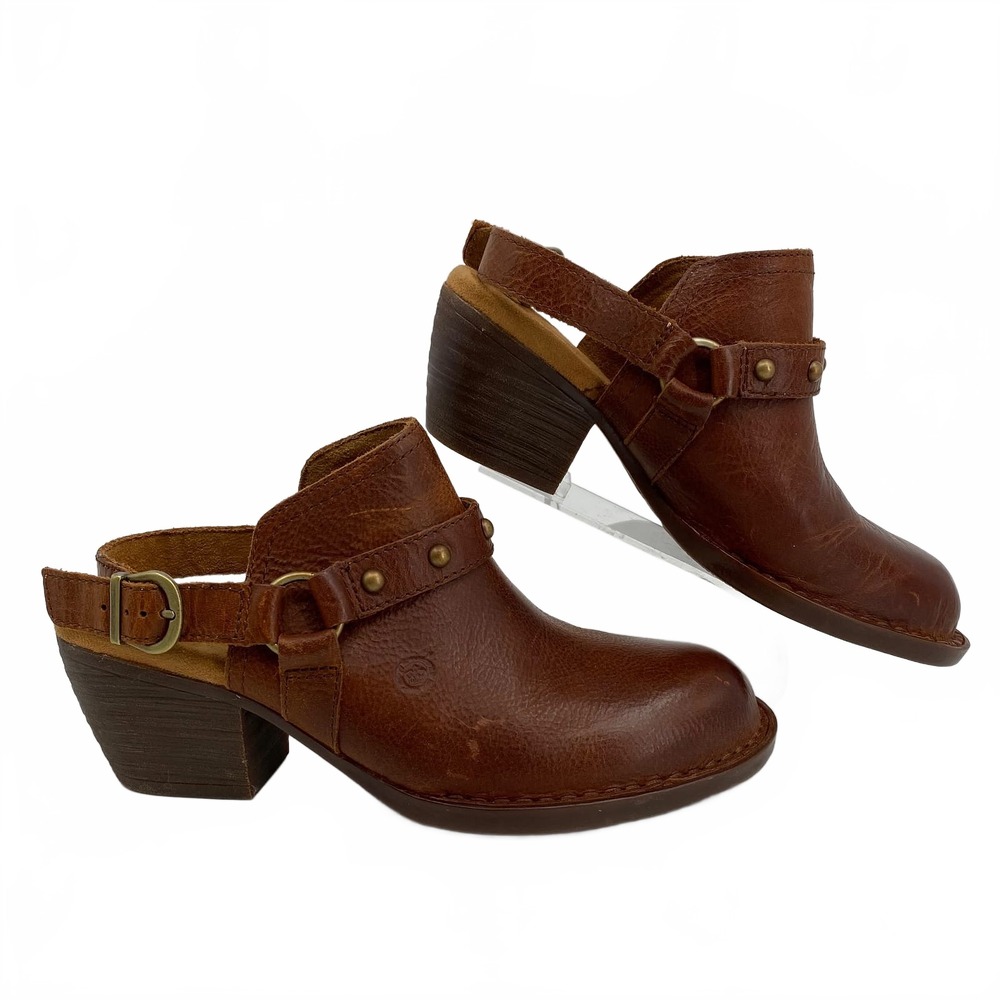 Born Brown Bagley Leather Harness Mules | Women’s US8